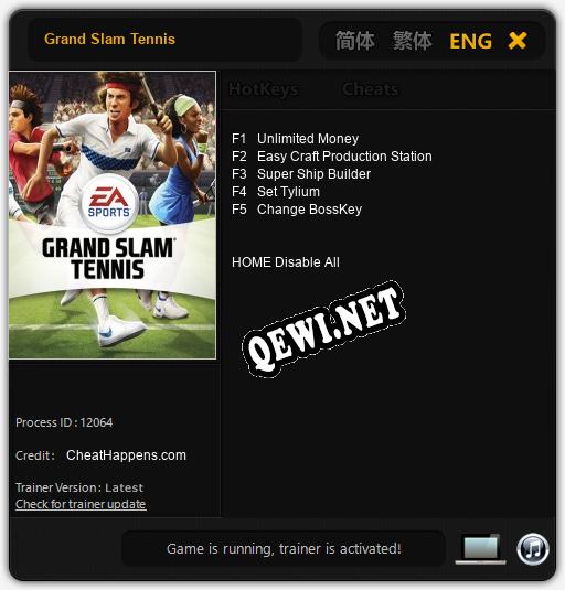 Grand Slam Tennis: Читы, Трейнер +5 [CheatHappens.com]