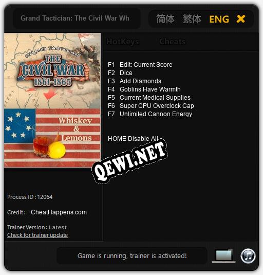 Grand Tactician: The Civil War Whiskey Lemons: ТРЕЙНЕР И ЧИТЫ (V1.0.24)