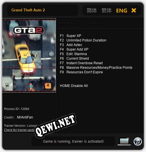 Трейнер для Grand Theft Auto 2 [v1.0.1]