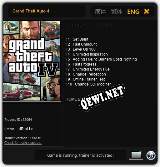 Grand Theft Auto 4: Трейнер +10 [v1.1]