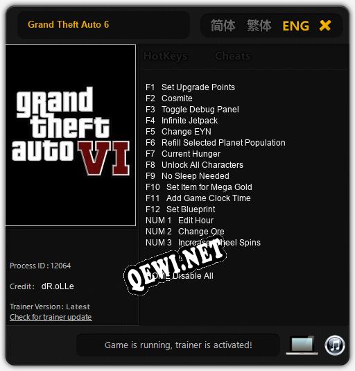 Grand Theft Auto 6: Читы, Трейнер +15 [dR.oLLe]
