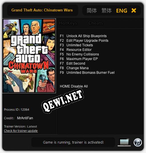 Grand Theft Auto: Chinatown Wars: ТРЕЙНЕР И ЧИТЫ (V1.0.56)