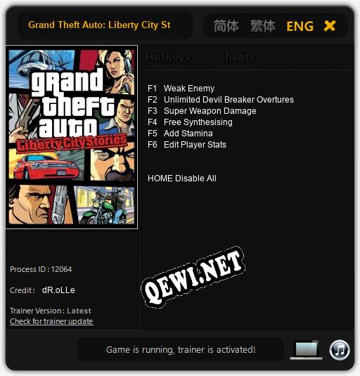 Grand Theft Auto: Liberty City Stories: Читы, Трейнер +6 [dR.oLLe]