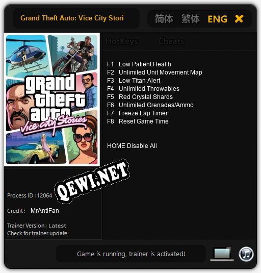 Трейнер для Grand Theft Auto: Vice City Stories [v1.0.2]