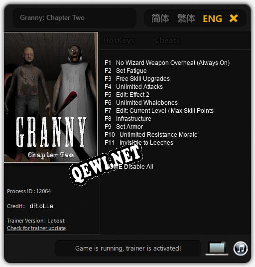 Трейнер для Granny: Chapter Two [v1.0.1]