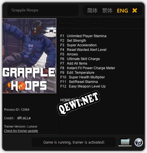 Трейнер для Grapple Hoops [v1.0.3]