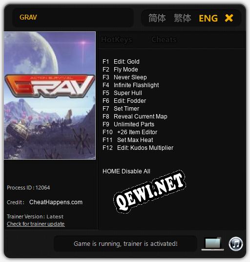 Трейнер для GRAV [v1.0.5]