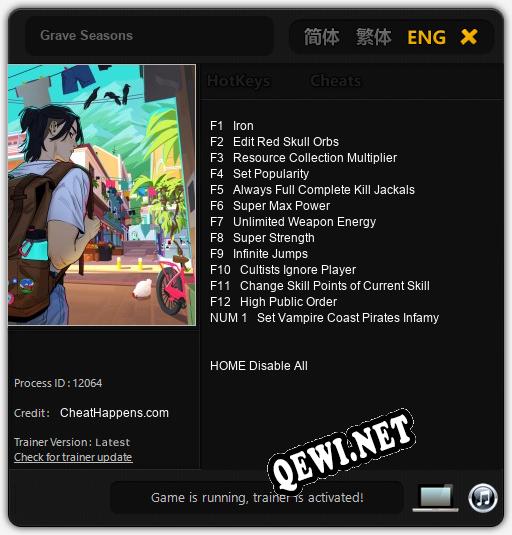 Трейнер для Grave Seasons [v1.0.1]