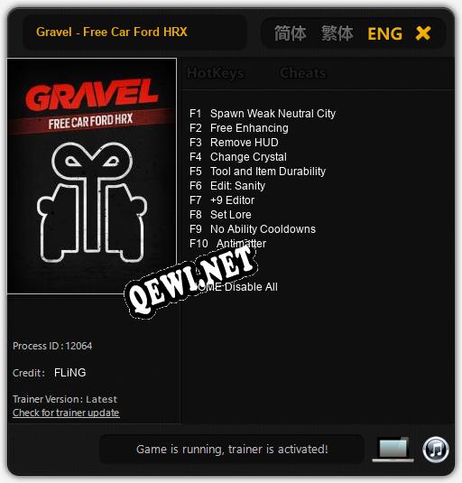 Трейнер для Gravel - Free Car Ford HRX [v1.0.6]