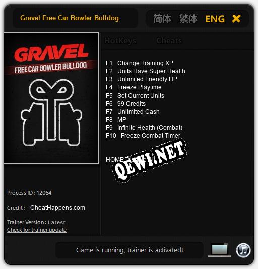 Gravel Free Car Bowler Bulldog: Трейнер +10 [v1.3]