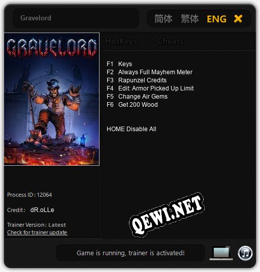 Трейнер для Gravelord [v1.0.4]