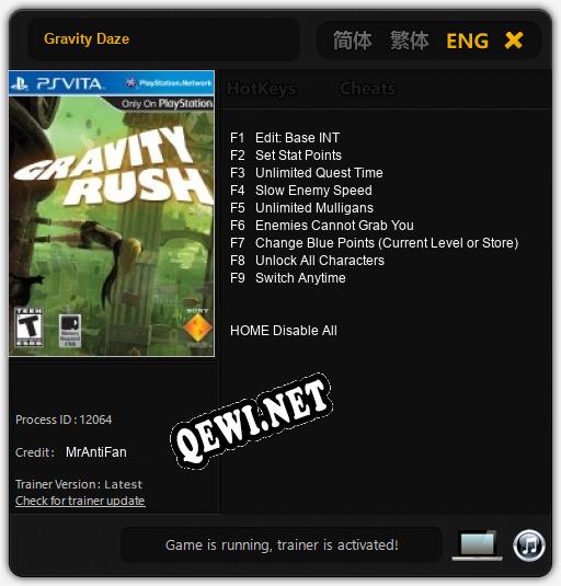 Gravity Daze: ТРЕЙНЕР И ЧИТЫ (V1.0.19)