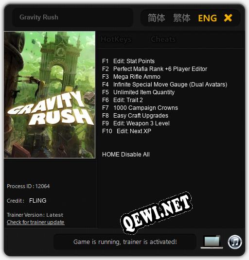 Gravity Rush: ТРЕЙНЕР И ЧИТЫ (V1.0.63)