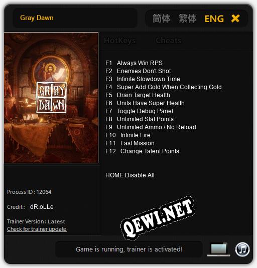 Gray Dawn: Читы, Трейнер +12 [dR.oLLe]