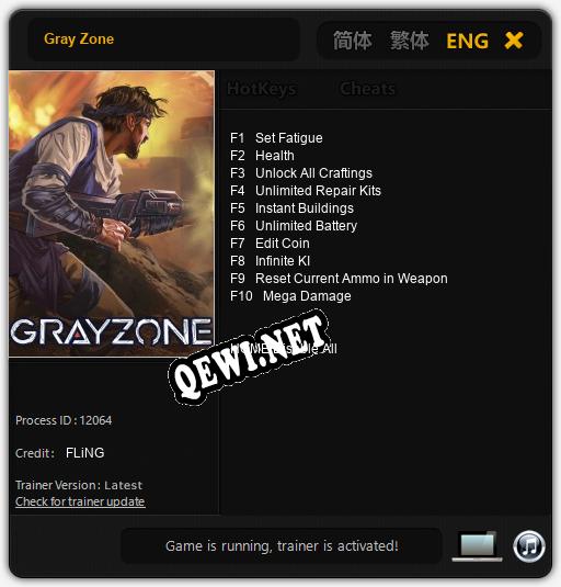 Gray Zone: Трейнер +10 [v1.5]