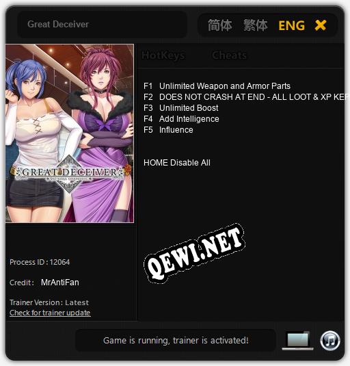 Great Deceiver: Трейнер +5 [v1.9]