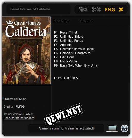 Трейнер для Great Houses of Calderia [v1.0.2]