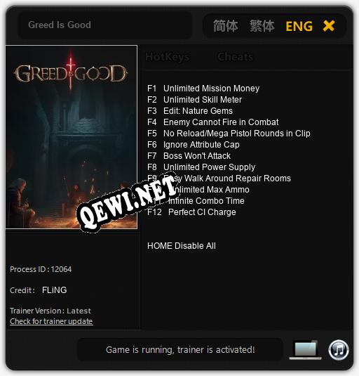 Greed Is Good: Читы, Трейнер +12 [FLiNG]