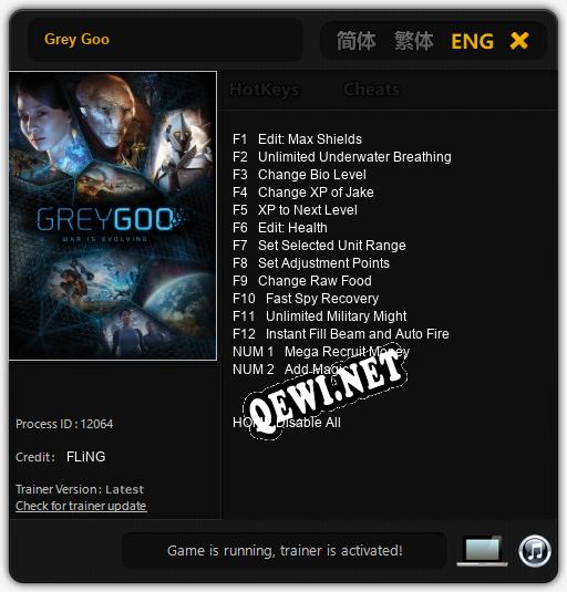 Grey Goo: ТРЕЙНЕР И ЧИТЫ (V1.0.27)