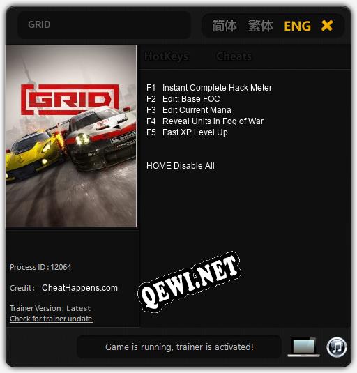 GRID: ТРЕЙНЕР И ЧИТЫ (V1.0.57)