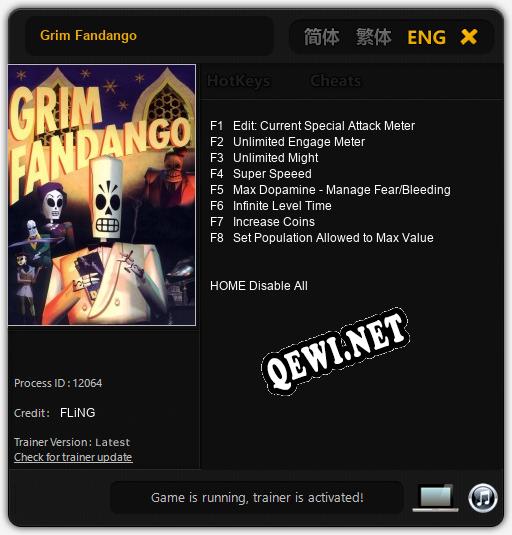 Grim Fandango: Читы, Трейнер +8 [FLiNG]