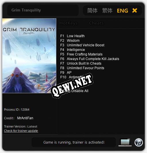 Grim Tranquility: Трейнер +10 [v1.1]