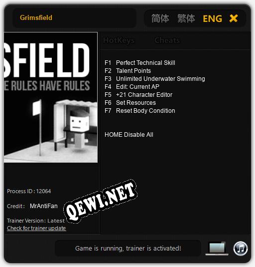 Grimsfield: Читы, Трейнер +7 [MrAntiFan]