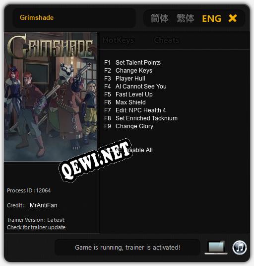 Grimshade: Читы, Трейнер +9 [MrAntiFan]