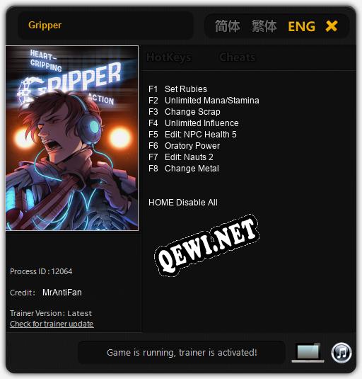 Трейнер для Gripper [v1.0.6]
