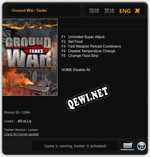 Ground War: Tanks: Трейнер +5 [v1.4]