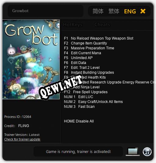 Трейнер для Growbot [v1.0.4]