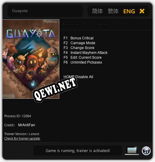 Трейнер для Guayota [v1.0.7]