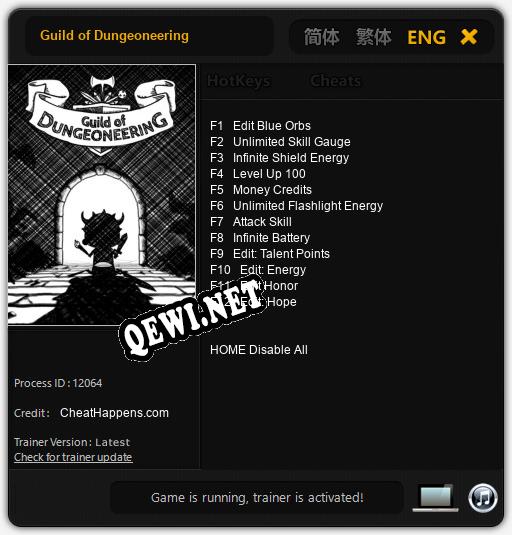 Трейнер для Guild of Dungeoneering [v1.0.4]