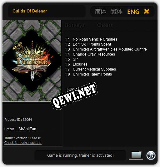 Guilds Of Delenar: Трейнер +8 [v1.9]