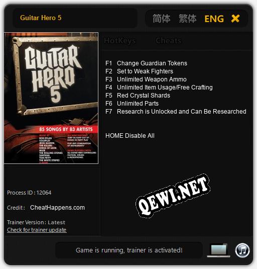 Guitar Hero 5: ТРЕЙНЕР И ЧИТЫ (V1.0.20)
