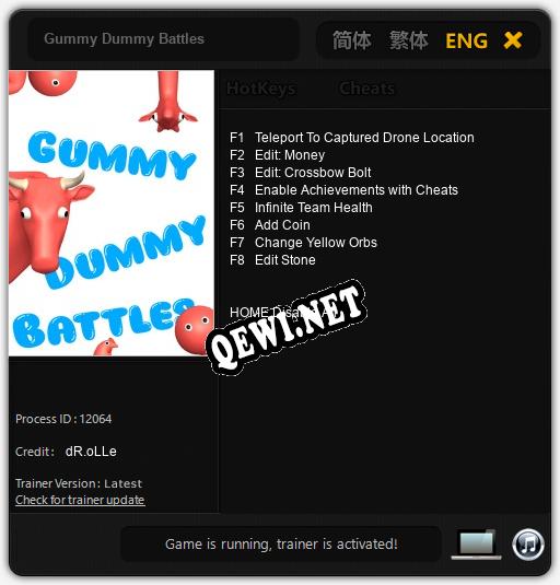Gummy Dummy Battles: Трейнер +8 [v1.2]