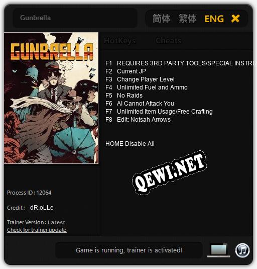 Gunbrella: Читы, Трейнер +8 [dR.oLLe]
