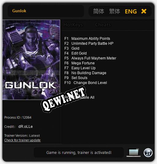 Gunlok: Трейнер +10 [v1.9]