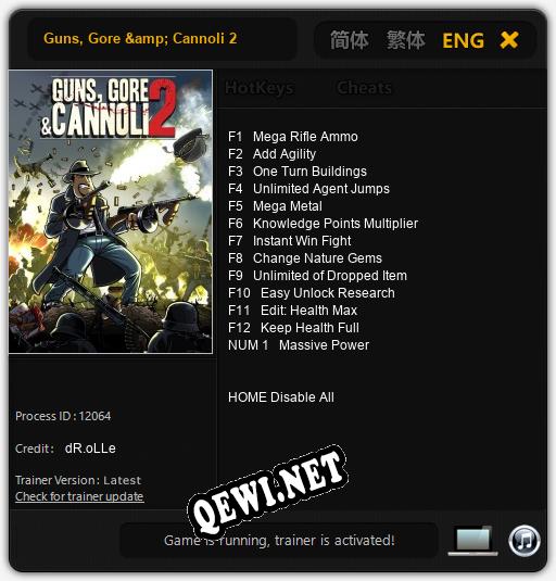 Трейнер для Guns, Gore & Cannoli 2 [v1.0.7]