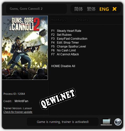 Guns, Gore Cannoli 2: Читы, Трейнер +7 [MrAntiFan]