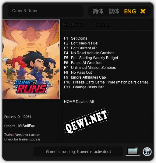 Guns N Runs: Трейнер +11 [v1.7]