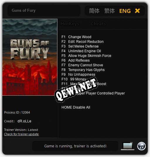 Guns of Fury: Читы, Трейнер +13 [dR.oLLe]