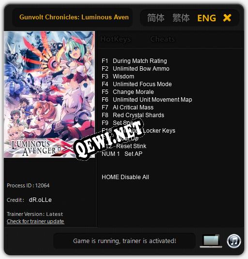 Gunvolt Chronicles: Luminous Avenger iX: ТРЕЙНЕР И ЧИТЫ (V1.0.53)