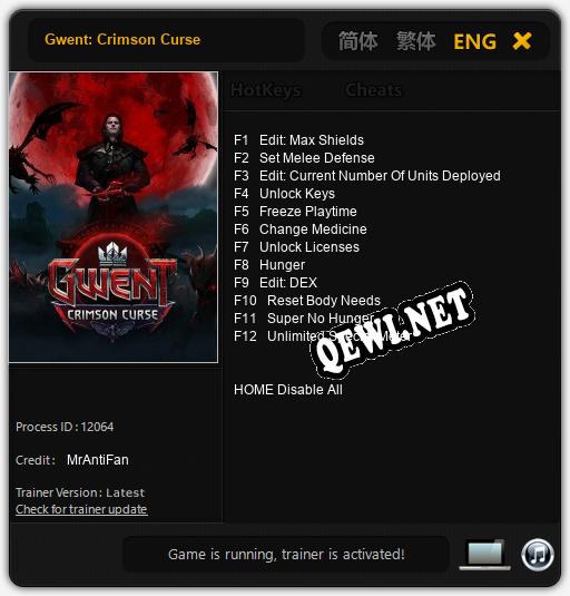 Трейнер для Gwent: Crimson Curse [v1.0.9]