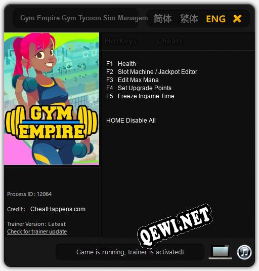 Трейнер для Gym Empire Gym Tycoon Sim Management [v1.0.4]