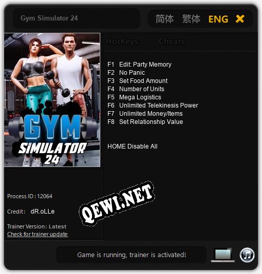 Gym Simulator 24: Читы, Трейнер +8 [dR.oLLe]