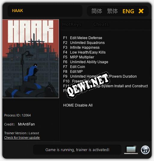 HAAK: Трейнер +12 [v1.6]
