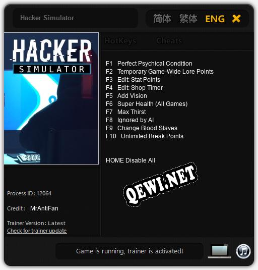 Hacker Simulator: Читы, Трейнер +10 [MrAntiFan]