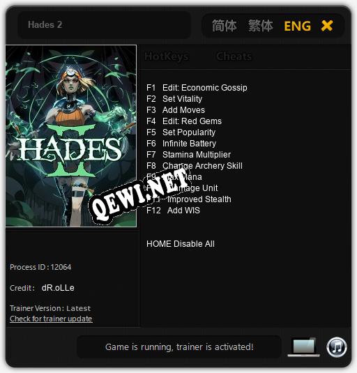 Hades 2: Трейнер +12 [v1.6]