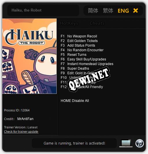 Haiku, the Robot: Трейнер +12 [v1.7]